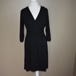 Ann Taylor Wrap Dress 8P Black
